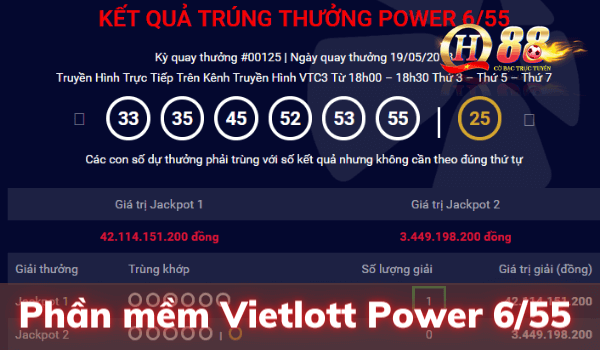 2. Phần mềm tính xác suất Vietlott Power 6/55