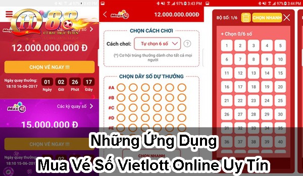 Những ứng dụng mua vé số Vietlott online uy tín